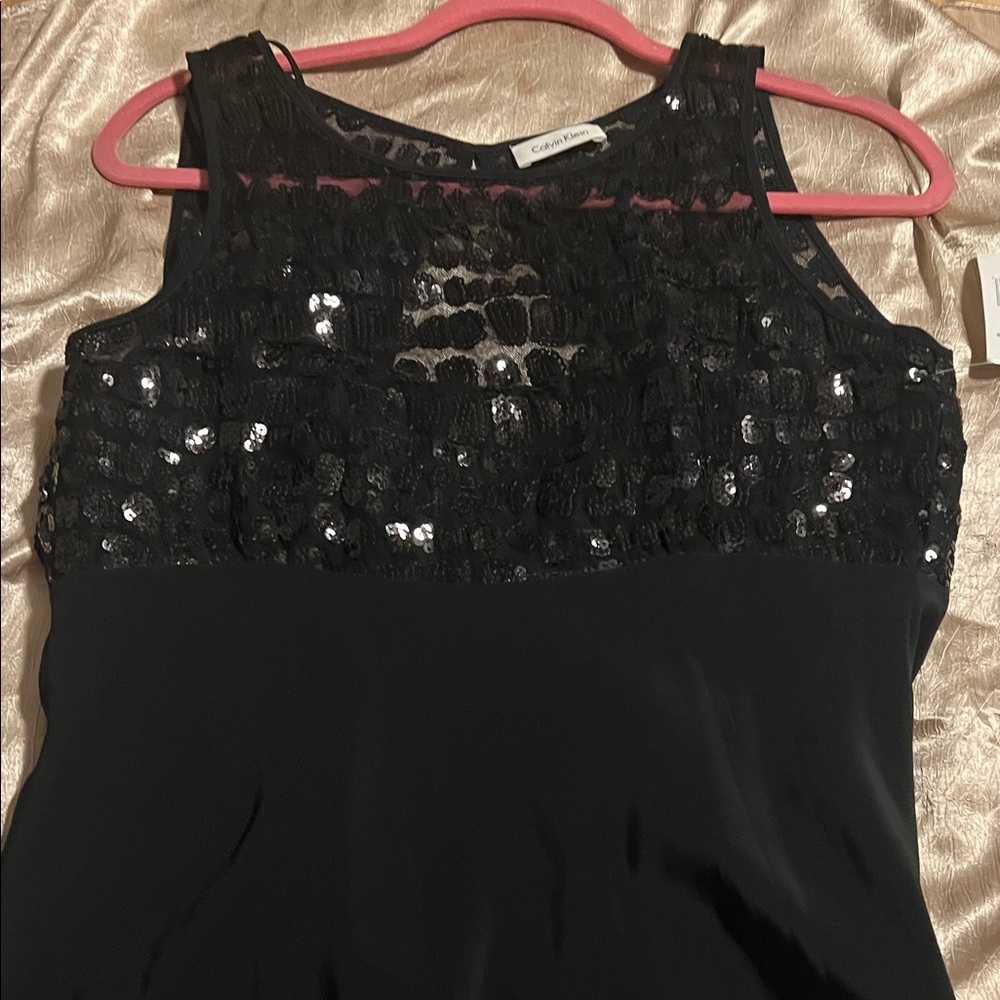 Calvin Klein Black Sequin Top Dress